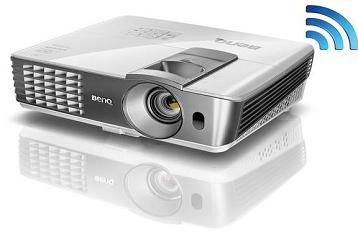 Videoproiector BENQ W1070+W, Wireless FullHD KIT, DLP 3D, Full HD, 2200 lm, 10.000:1, telecomanda, boxe, 2,75 Kg, alb